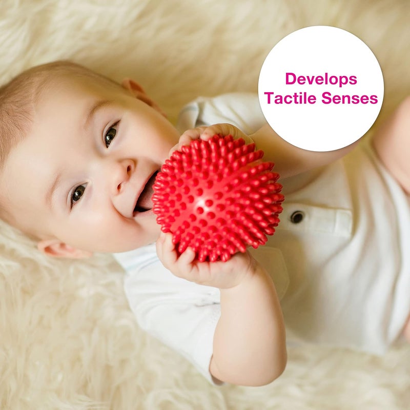 Edushape Original Sensory Ball - 4" Solid Primary Color Baby Ball for Gross Motor Skills Development, Ages 6 Months & Up - Perfect Stocking Stuffer - Image 5